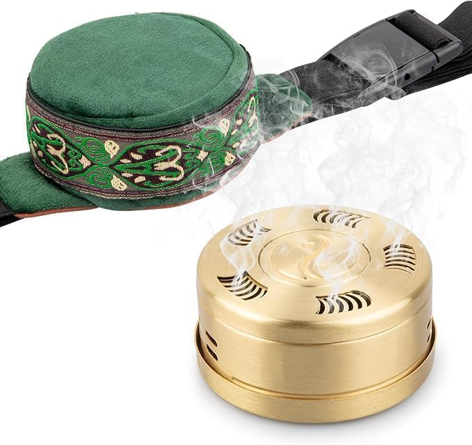 Velorique Smokeless Copper Moxa Box, Copper Tank Moxibustion Treatment Tool, Ai Jiu Bag with Box for Neck Shoulder Back for Remove Dampness, 艾灸包 艾灸盒 - Image 7