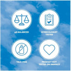 Pack of four Summer's Eve Baby Powder sprays for long-lasting feminine hygiene.