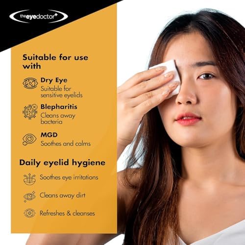 The Eye Doctor daily lid care wipes for sensitive eyes and blepharitis management.