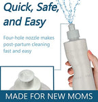 The complete five piece pack of postpartum squirt bottles neatly arranged for family and maternal care.