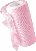 Close up of 3 inch by 10 yard medicated zinc paste wrap with calamine infusion.