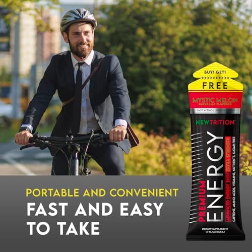 Compact 1.7 fluid ounce energy shot bottles for travel and work.