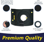 URIEL medical colostomy hernia support belt size five laid flat showing the full elastic construction.