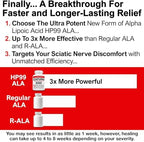 Maximum strength 600 mg Alpha Lipoic Acid formula label details for sciatic nerve relief