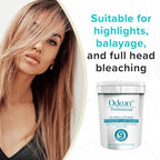 Odeon Ultra-Lifting Powder Lightener single use packaging ideal for hair strand testing