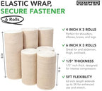 Self-closing cotton compression bandage rolls showing hook and loop fasteners