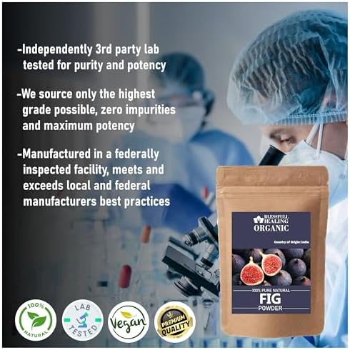 Fine texture of pure organic fig powder for healthy smoothie recipes