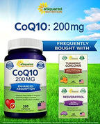Antioxidant support aSquared Nutrition CoQ10 vegan pills bottle displayed on clean background