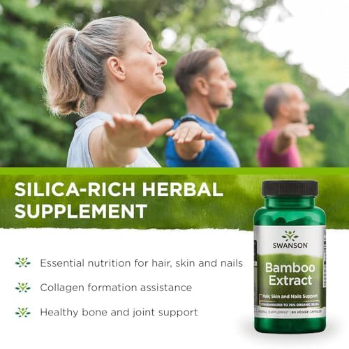 Authentic Swanson silica capsules next to original packaging for natural collagen support