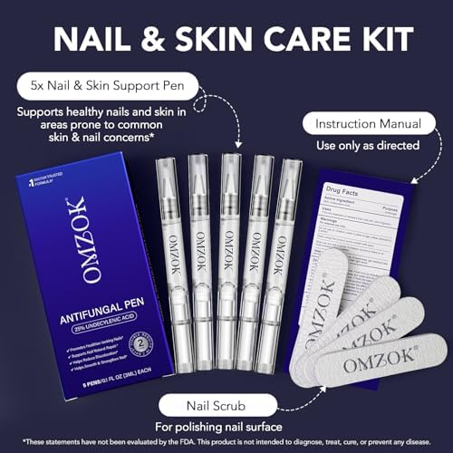 Five pieces of OMZOK toenail treatment pens for long term fungal care.