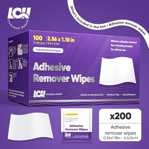 Individually wrapped sting-free medical adhesive remover wipes for sensitive skin