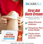 CareAll burn relief ointment packets being used for minor cuts and scrapes