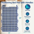 Close up view of the durable handles on the Huilink reusable underpad for elderly care