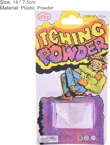 Two packs of Sheng Ye branded purple itching powder for jokes.