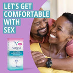 Vagisil Prohydrate gel packaging showing hyaluronic acid ingredient for vaginal dryness relief.