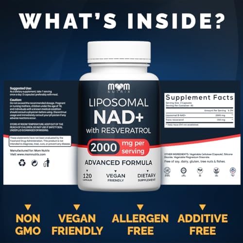 Mom Nutrix Liposomal NAD USA imported supplement label