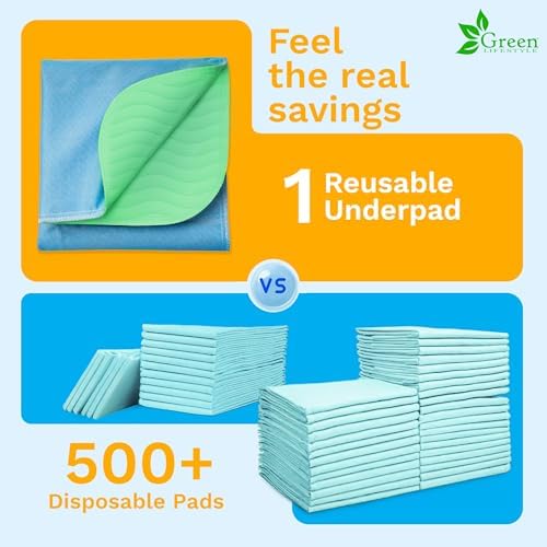 Green Lifestyle washable underpads stacked for storage