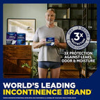 Close-up of TENA advanced odor protection logo on the outer product carton