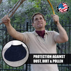 Tracheostomy stoma protector mesh covers in black gray and beige colors.