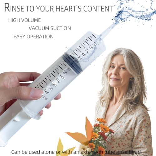 AZREKV personal hygiene enema syringe with clear milliliter measurement markings.