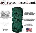 Detailed view of permethrin treated fabric texture for mosquito protection