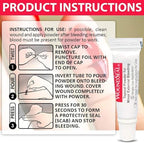 First aid topical powder suitable for people using prescription blood thinners