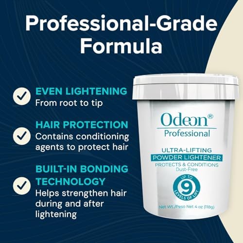 Authentic USA imported Odeon professional lifting powder packet laying flat on a studio background