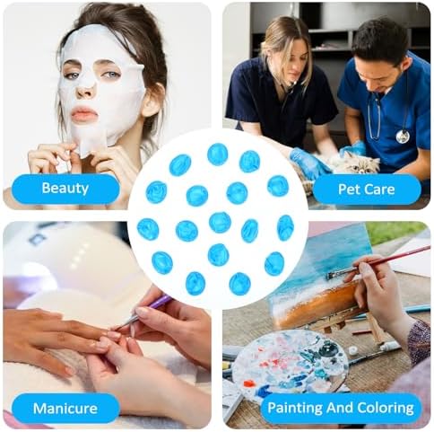 Waterproof and oil resistant properties demonstration on the Conovozon blue nitrile finger cover.