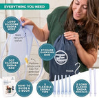 Seven interchangeable enema tips and nozzles included in the PE Premium kit.