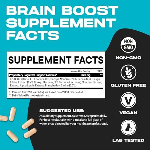 Authentic Nootrix Brain Boost dietary capsules with non-GMO and caffeine-free badges