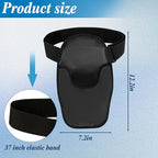 Black colostomy bag cover with magic tape closure for adjustable fit.