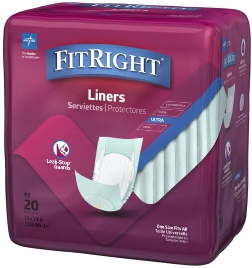Close up of Medline FitRight adult incontinence liner showing cloth like material