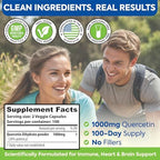Premium dietary supplement bottle of USA imported Quercetin for seasonal sinus relief