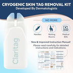 Step by step visual guide of the Claritag freeze and thaw removal process.