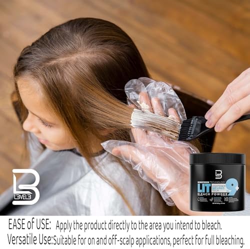 L3VEL3 hair lightener powder container highlighting the 9 plus levels of lift and BondFusion technology logo