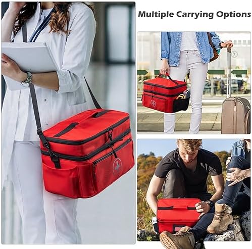 BAGSFY red emergency kit bag for home health and travel medicine organization
