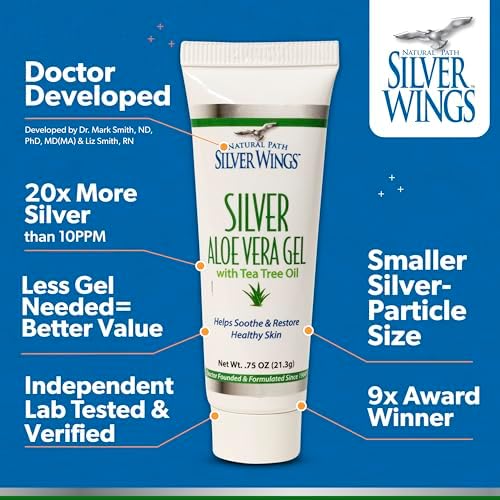 Natural Path Silver Wings colloidal silver 200ppm cream tube standing upright