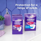 Back of Always Daily Extra Protect 60 pack showing usage instructions and ingredients
