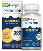 Solaray ProSorb Quercetin 250mg capsule ingredients and supplement facts label