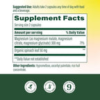MegaFood Triple Magnesium Complex supplement facts and ingredients label
