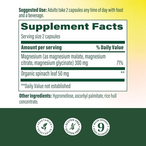 MegaFood Triple Magnesium Complex supplement facts and ingredients label