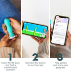 Smartphone displaying Perifit app biofeedback stats