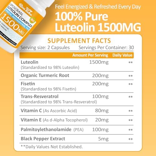 RimTuku luteolin capsules with liposomal absorption matrix for enhanced memory.