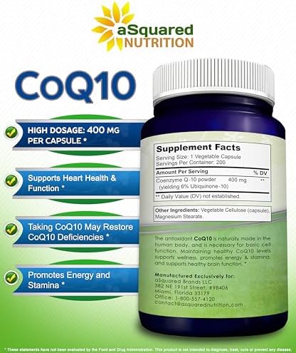 Close up of vegan vegetable cellulose capsules containing pure CoQ10 powder