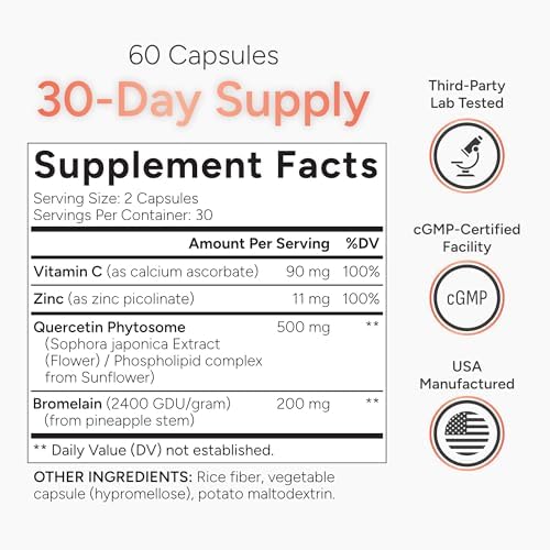 Antioxidant cellular health supplement with vitamin C and zinc