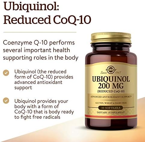 Premium imported Solgar Ubiquinol antioxidant supplement for cellular energy