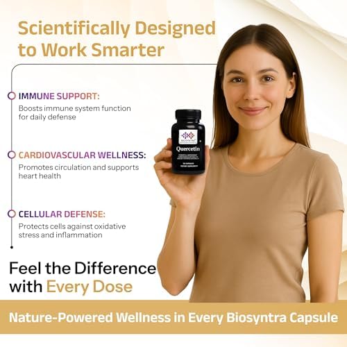 Pure quercetin 500mg vegetarian capsules label showing supplement facts