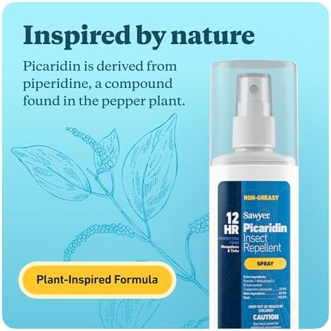 Side profile of Sawyer SP5432 insect protection pump spray highlighting the travel friendly bottle design