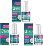 Clear nail strengthening serum formula showing ingredients like aloe vera and lavender.