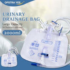Close up of cross-shaped drainage valve on urine bag